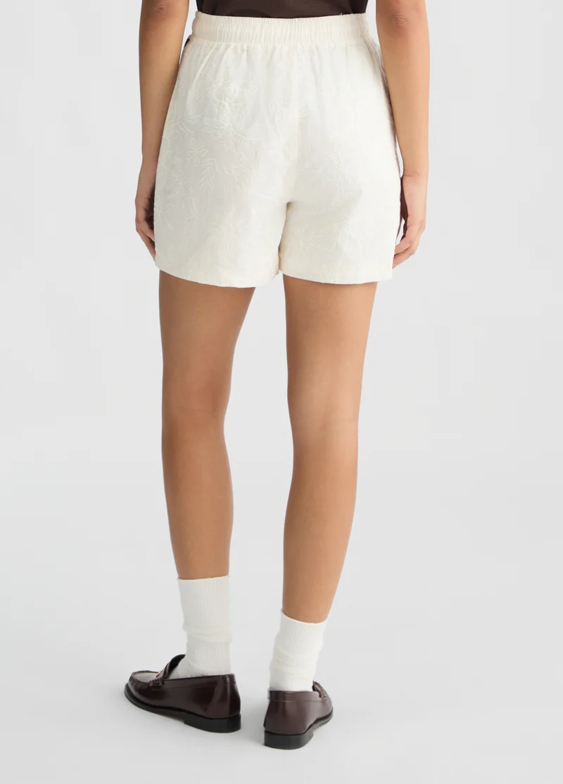 Embroidered cotton shorts