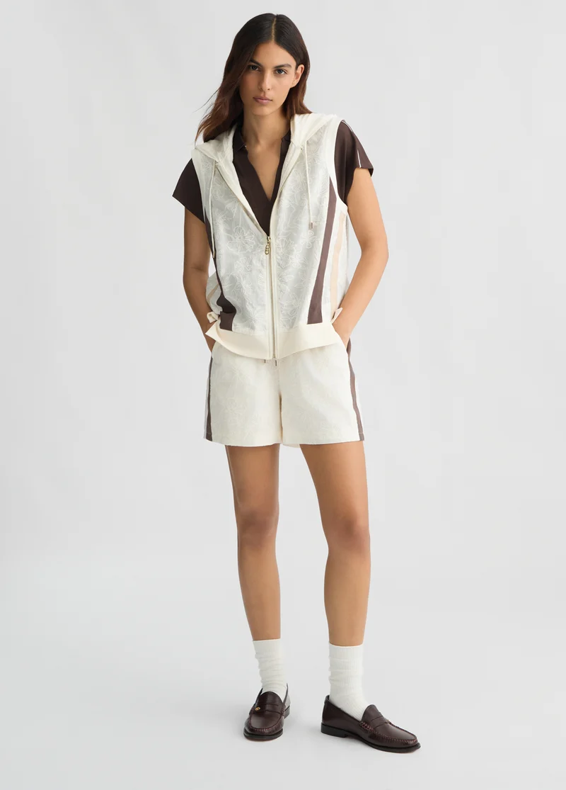 Embroidered cotton shorts