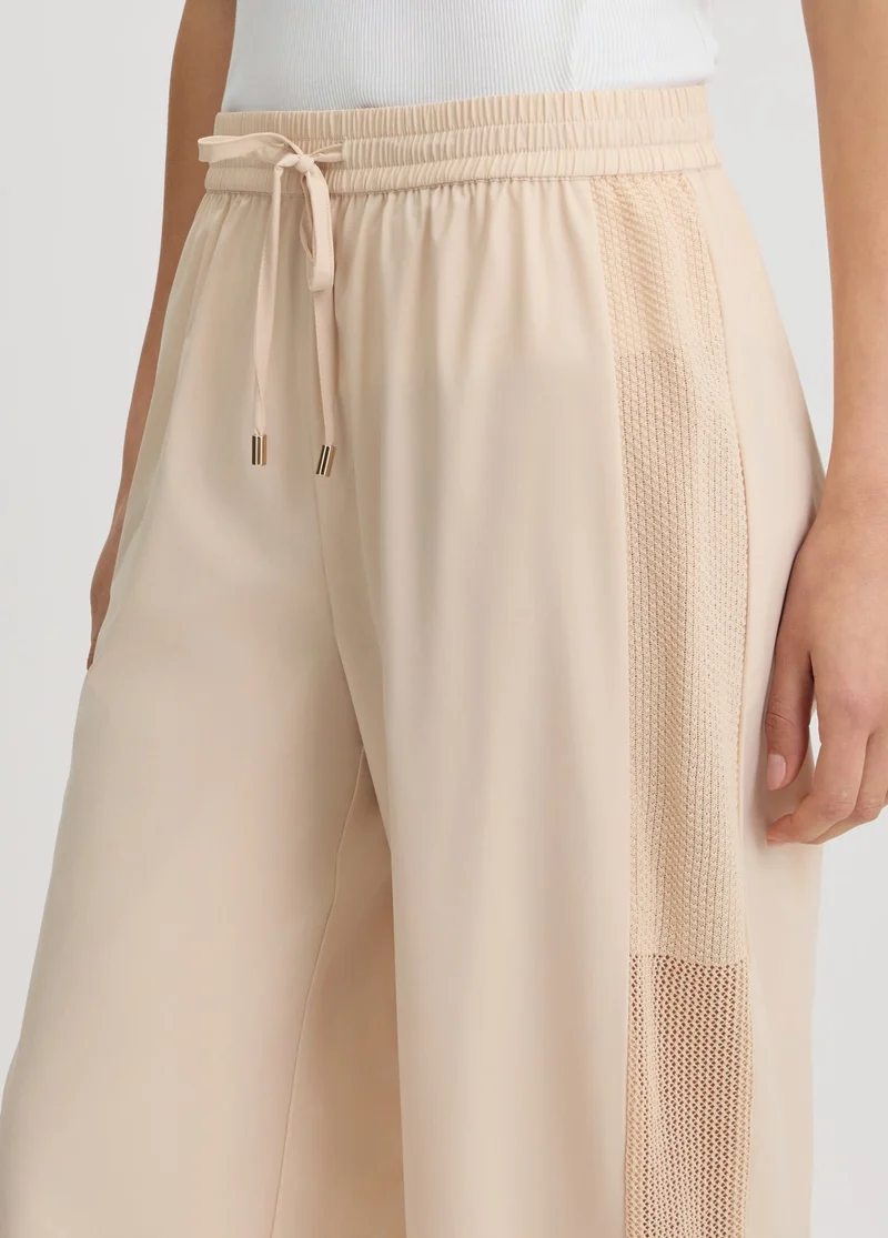 Beige Trousers with Drawstring