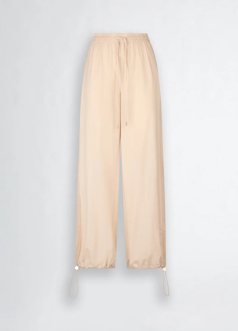 Beige Trousers with Drawstring