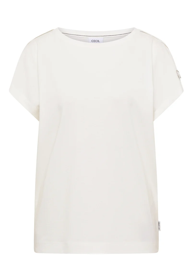 Buckle Detail Shoulder Shirt, vanilla white
