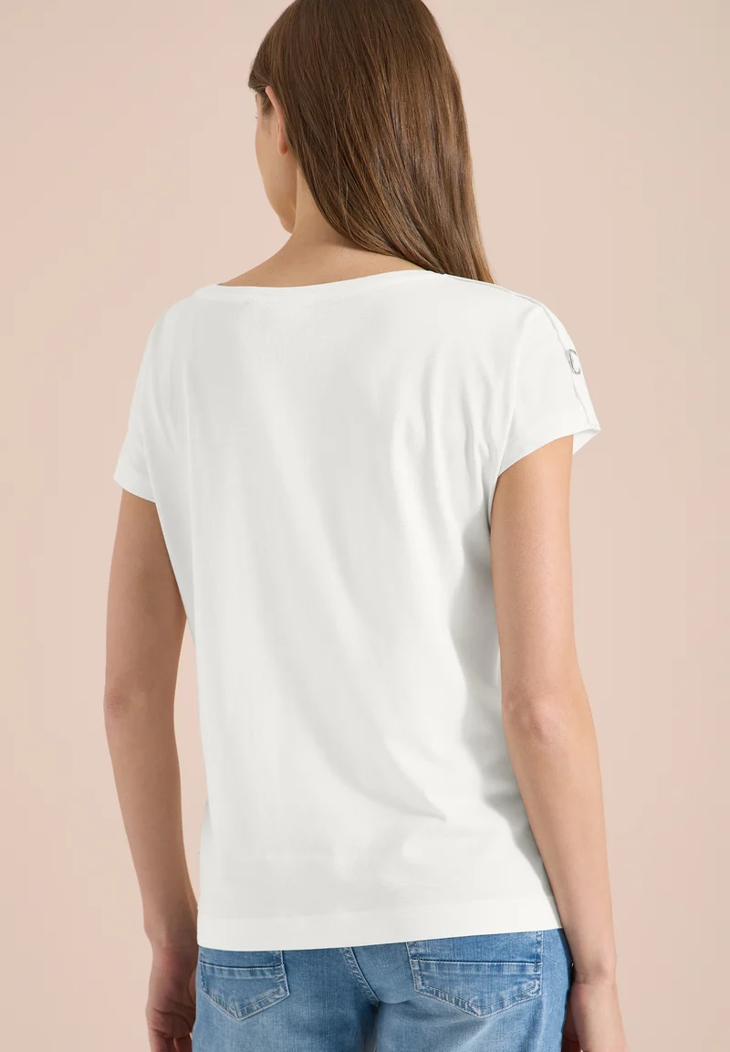 Buckle Detail Shoulder Shirt, vanilla white
