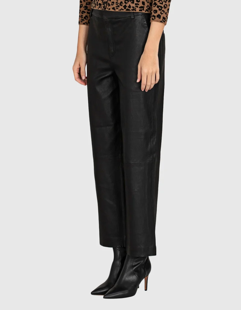 Wide-Leg Lammleder-Hose