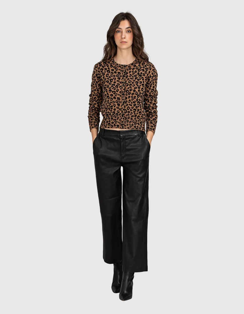 Wide-Leg Lammleder-Hose