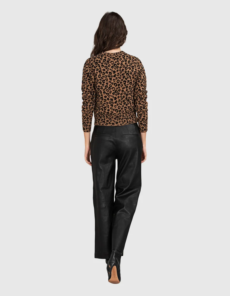 Wide-Leg Lammleder-Hose