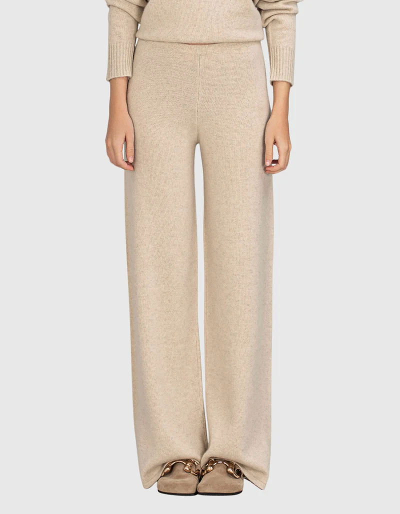 Wide-Leg Kaschmir Hose