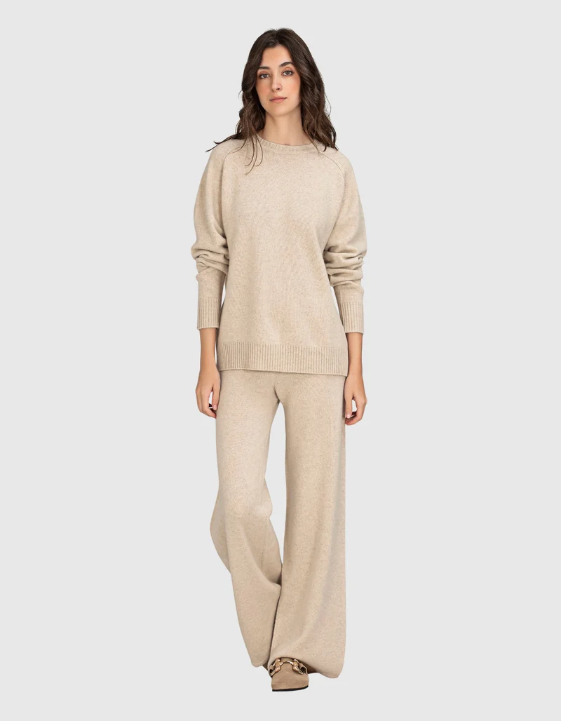 Wide-Leg Kaschmir Hose