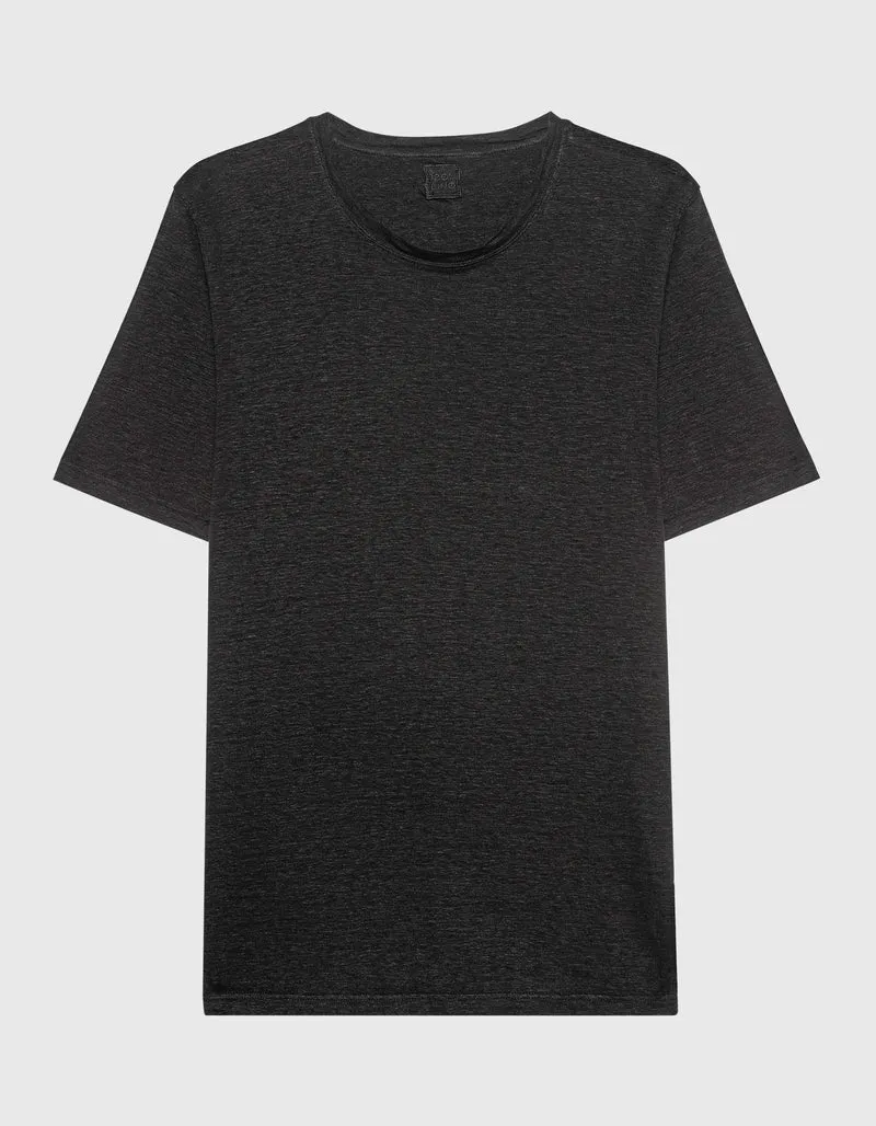 Leinen T-Shirt mit Rundhalsausschnitt