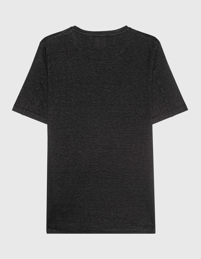 Leinen T-Shirt mit Rundhalsausschnitt