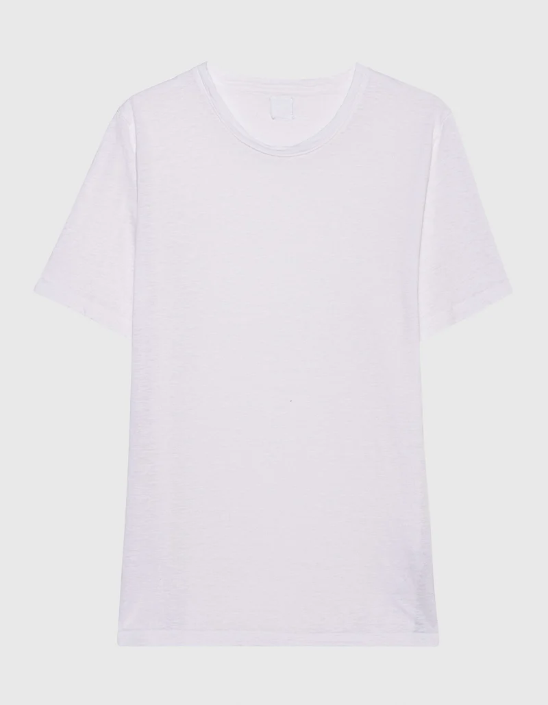 Leinen T-Shirt mit Rundhalsausschnitt