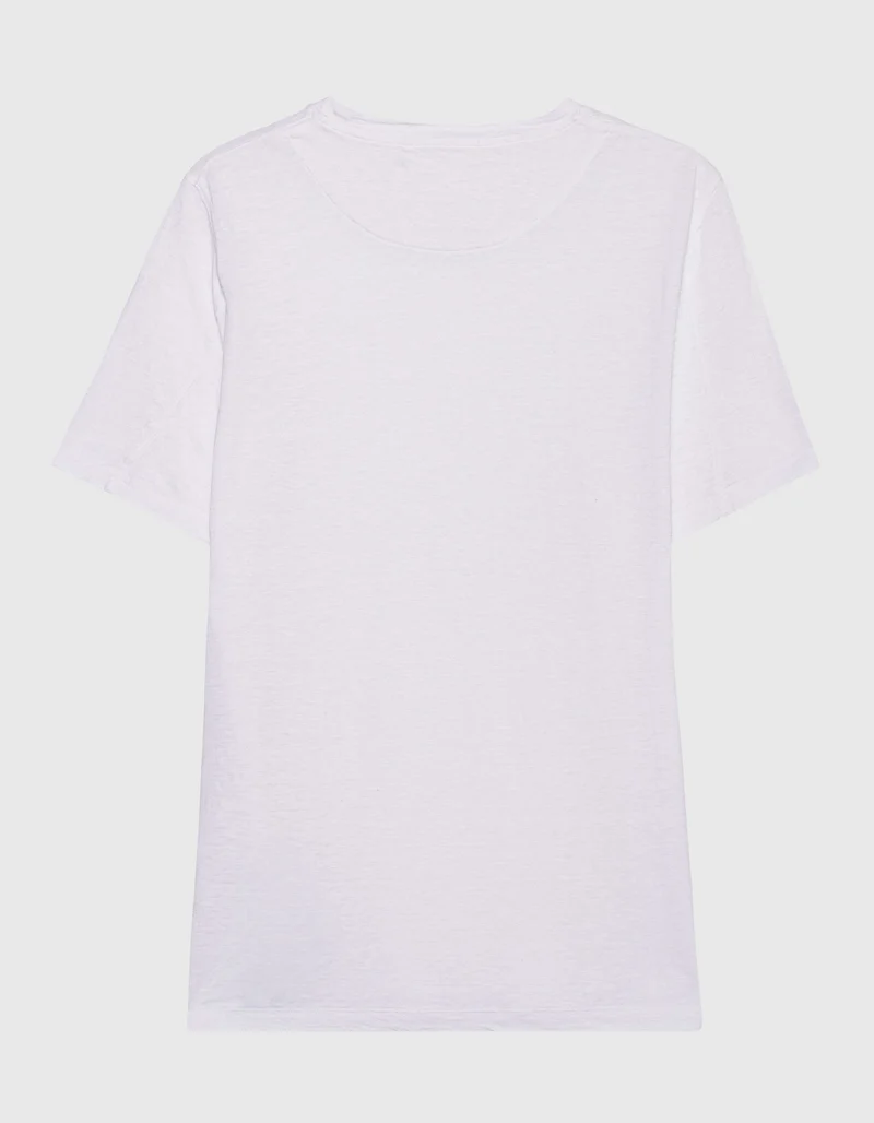 Leinen T-Shirt mit Rundhalsausschnitt