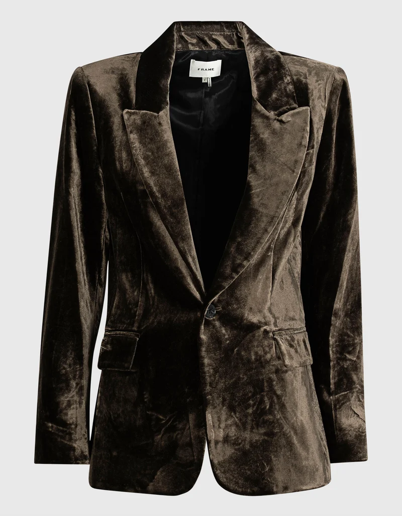 Slim-Fit Samt-Blazer mit Seiden-Anteil