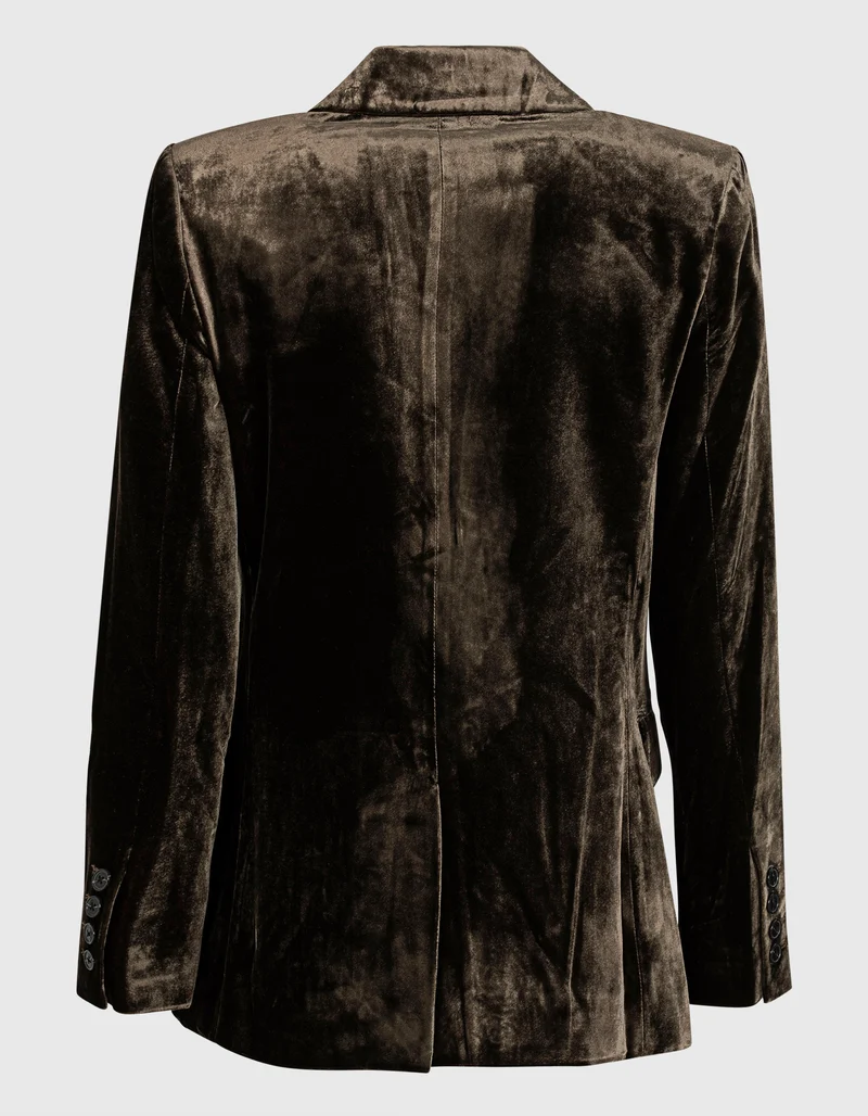 Slim-Fit Samt-Blazer mit Seiden-Anteil