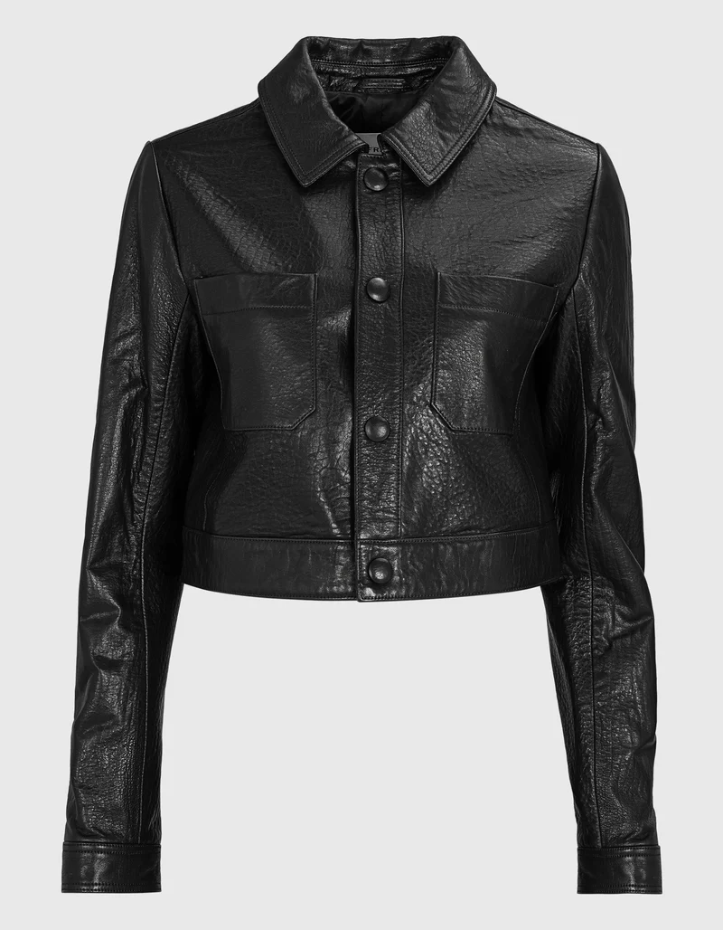 Cropped Lammlederjacke