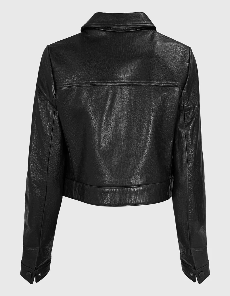 Cropped Lammlederjacke