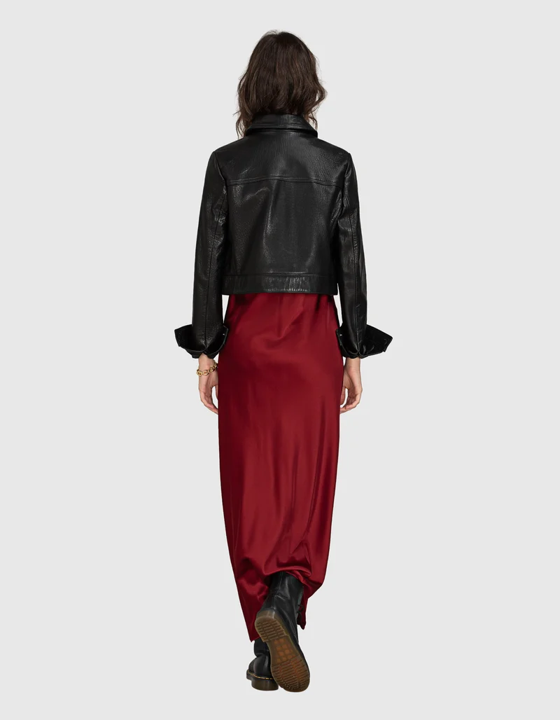Cropped Lammlederjacke