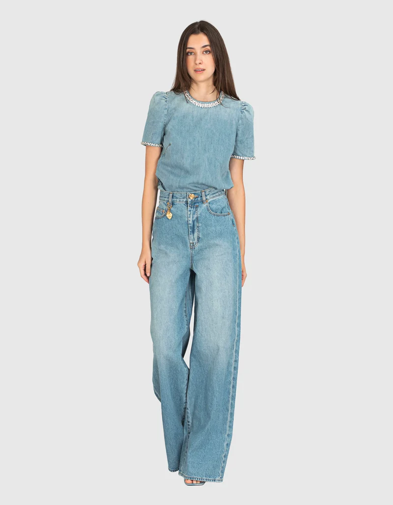 High-Rise Wide-Leg Jeans Crush
