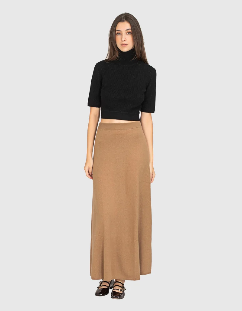 Kurzarm-Kaschmir Pullover mit Cut-Out