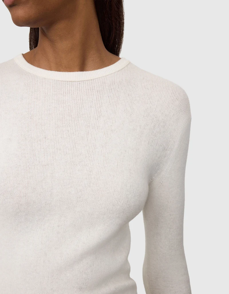 Geripptes Longsleeve Vivian mit Kaschmiranteil