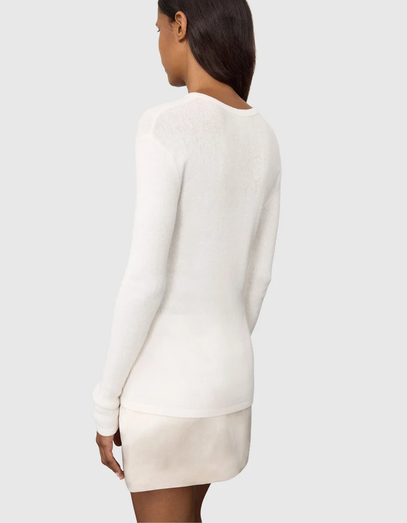 Geripptes Longsleeve Vivian mit Kaschmiranteil