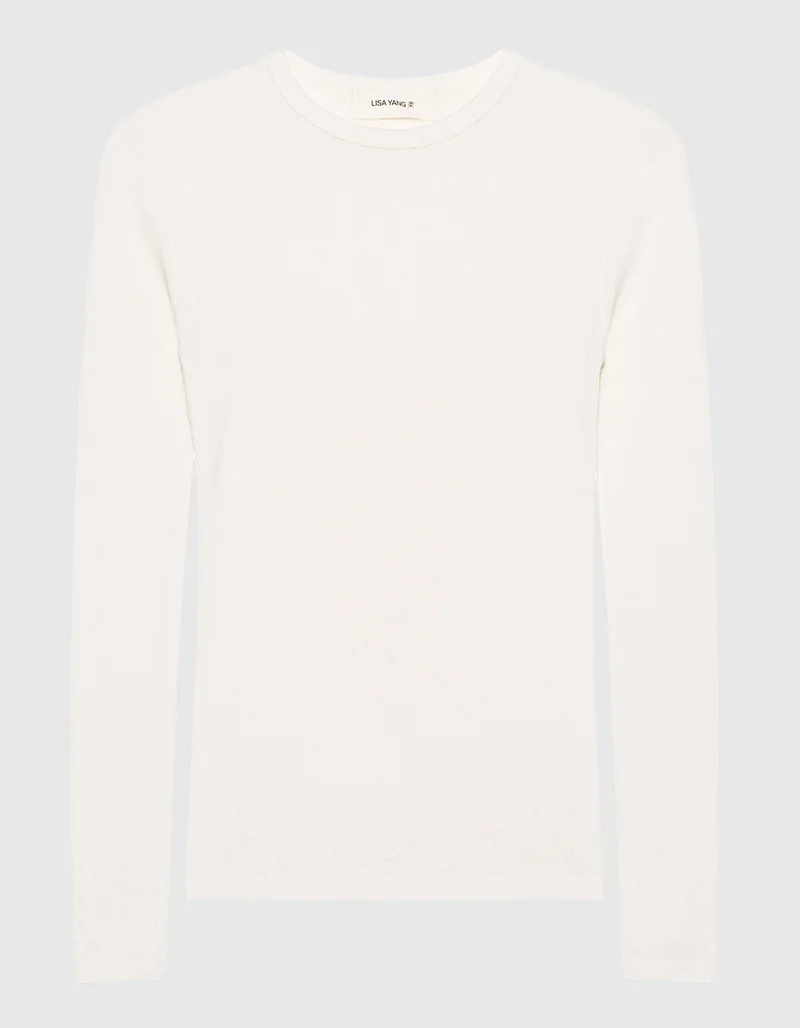 Geripptes Longsleeve Vivian mit Kaschmiranteil