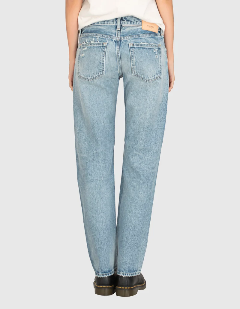 Destroyed Straight-Leg Jeans