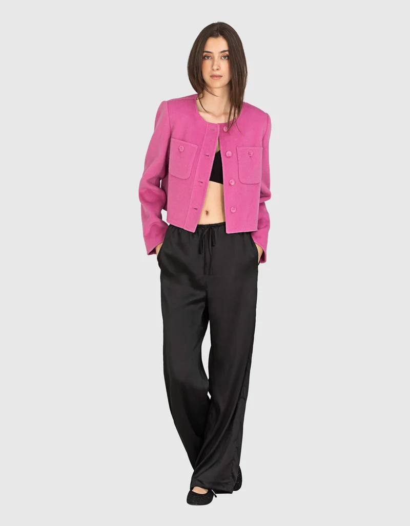 Woll-Kaschmir-Mix Blazer-Jacke mit Brusttaschen