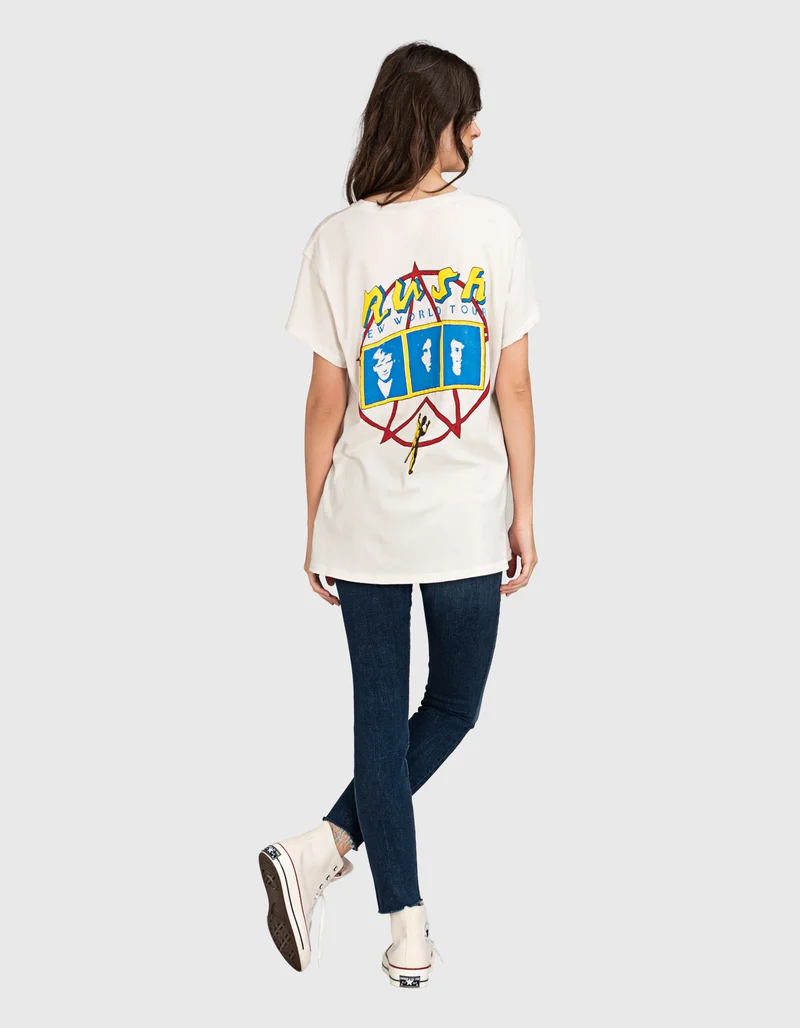 Bedrucktes Oversize T-Shirt im Destroyed-Look