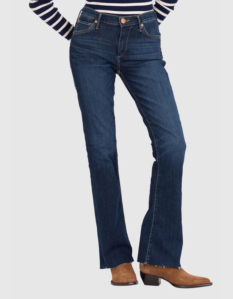 Bootcut Jeans Becca mit offenem Saum