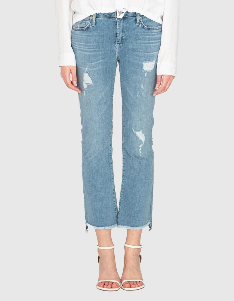 Kick-Flare Jeans Halle mit offenem Saum