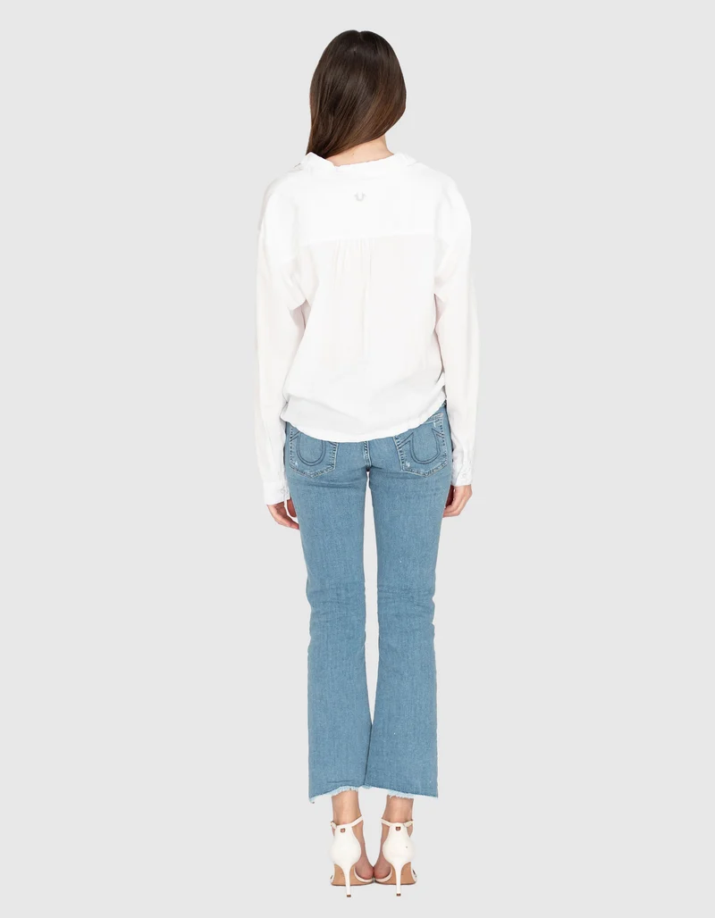 Kick-Flare Jeans Halle mit offenem Saum