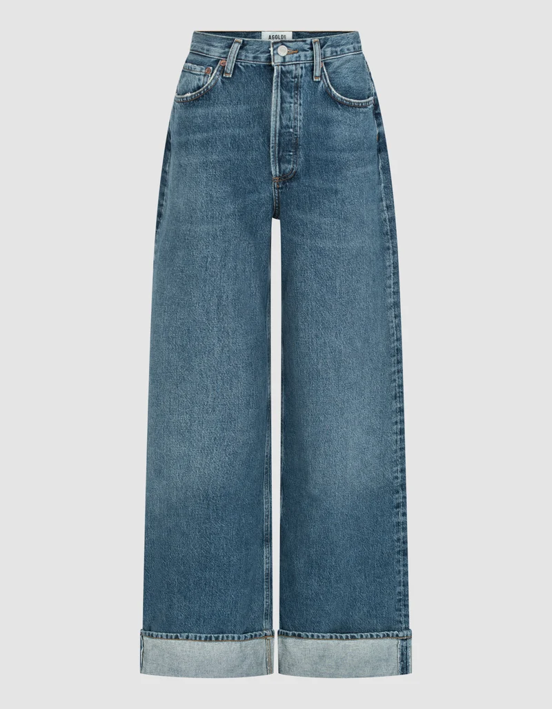 High-Rise Wide-Leg Jeans Dame
