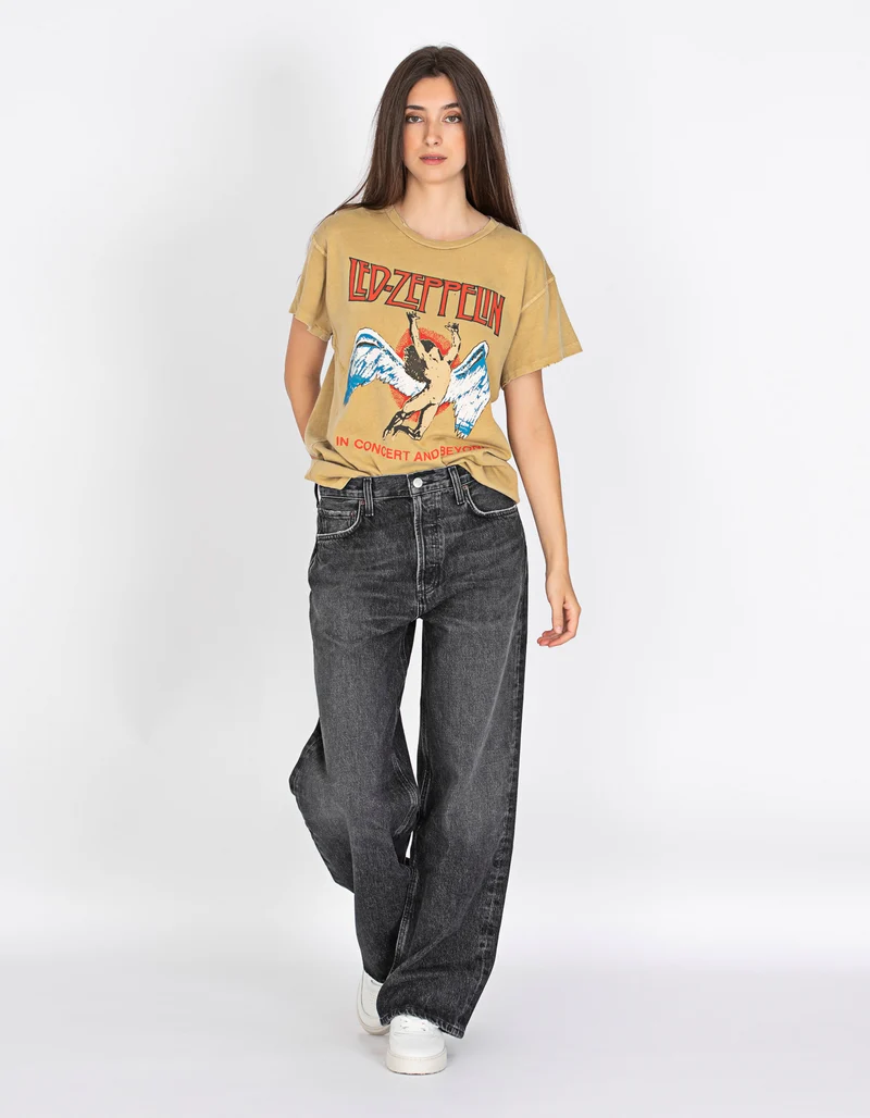 Bedrucktes Oversize T-Shirt im Destroyed-Look