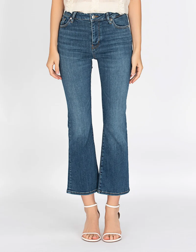 High-Waist Bootcut Jeans