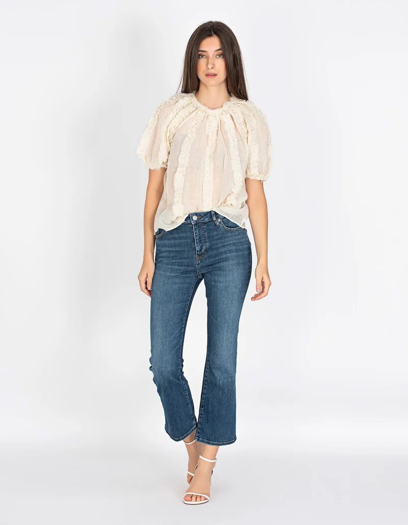 High-Waist Bootcut Jeans