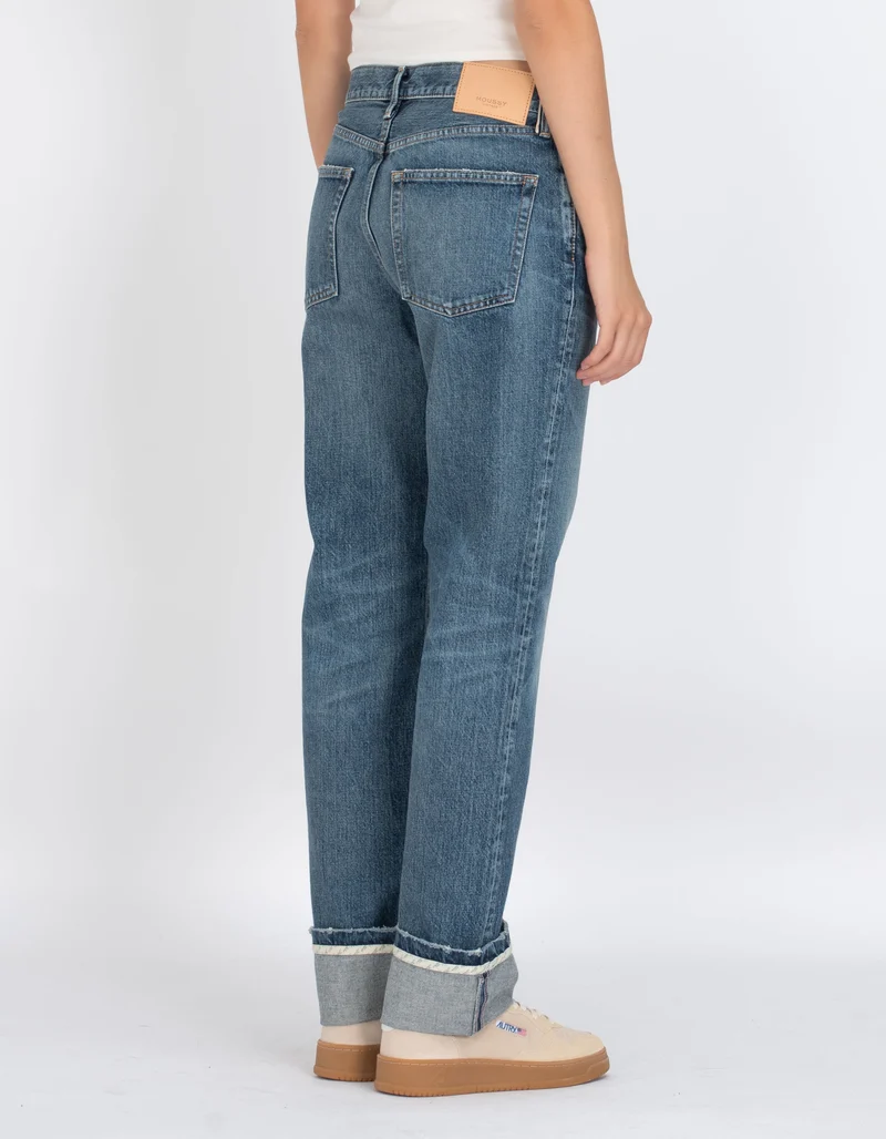 Straight-Leg Jeans mit Saumaufschlag