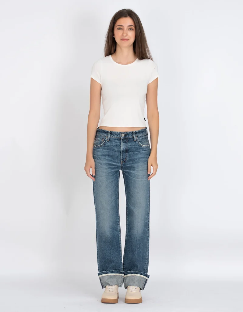 Straight-Leg Jeans mit Saumaufschlag