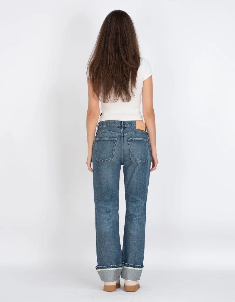 Straight-Leg Jeans mit Saumaufschlag