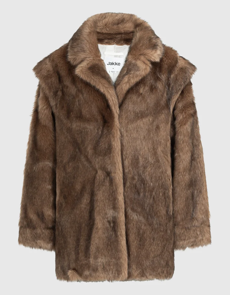 Faux-Fur Kurzmantel