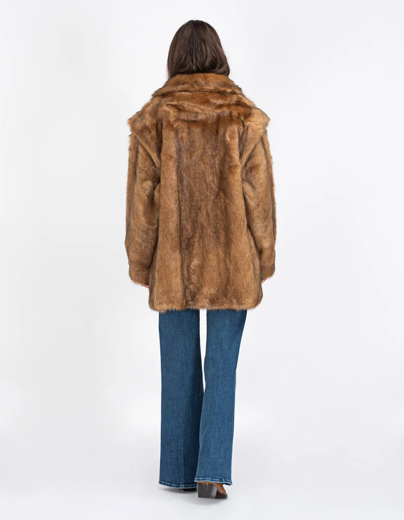 Faux-Fur Kurzmantel