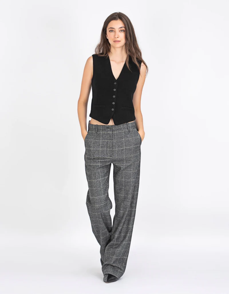Woll-Chino Hose mit Effektgarn