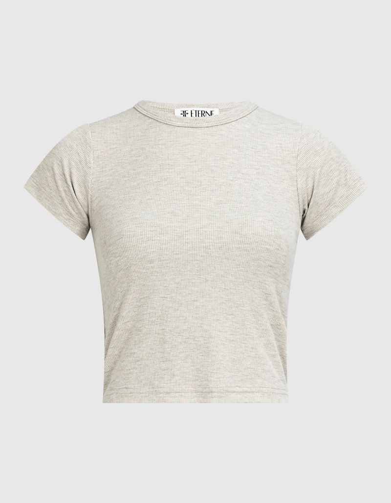 Geripptes Cropped T-Shirt Baby