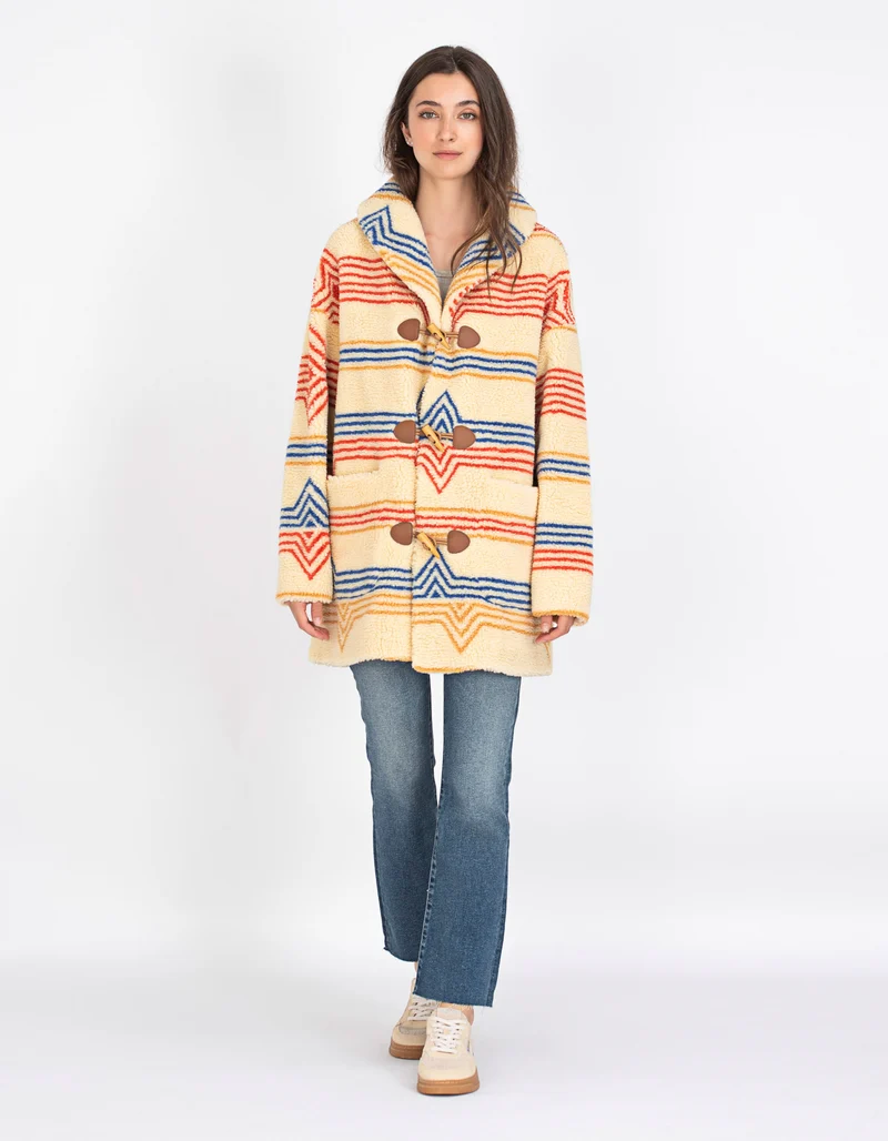 Oversize Duffle-Coat aus Fleece