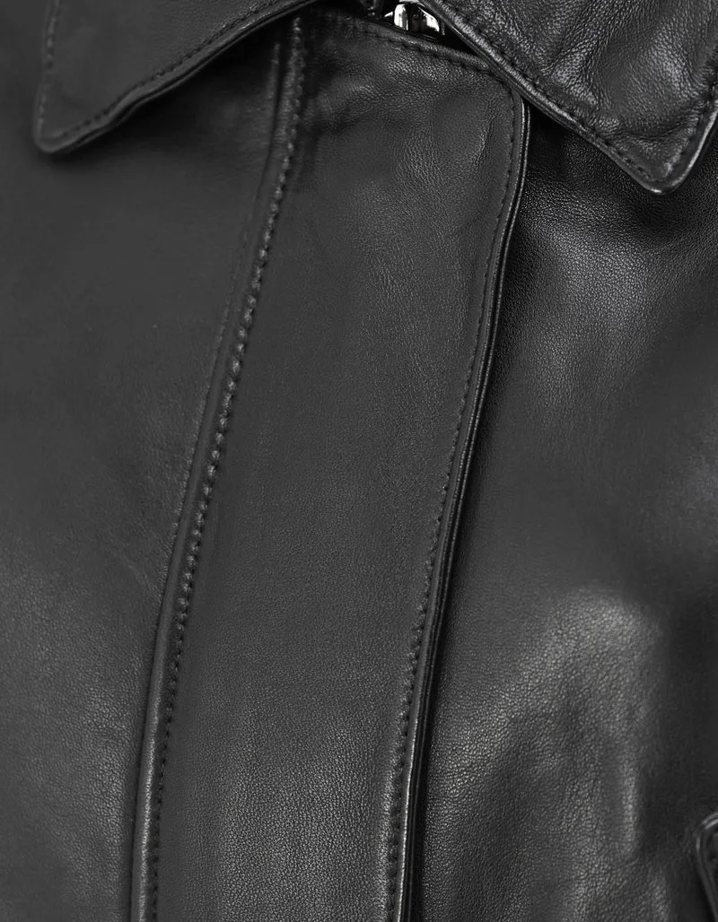 Schaf-Leder Bomberjacke