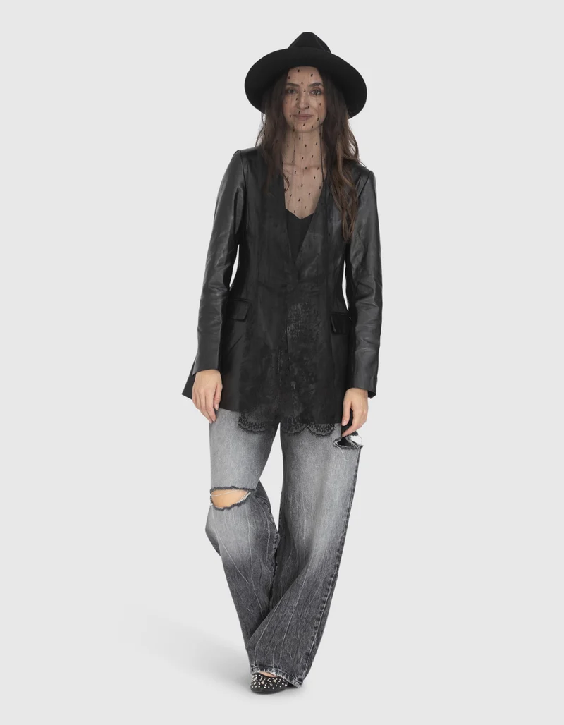 Leder-Blazer