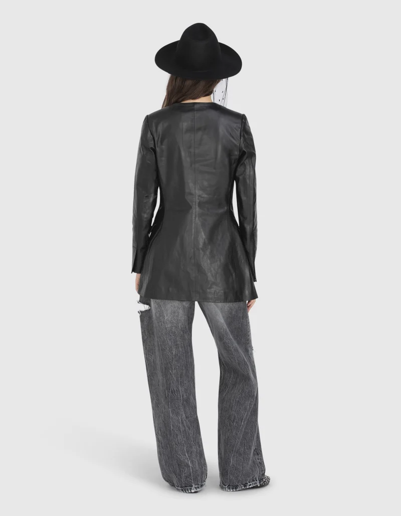 Leder-Blazer