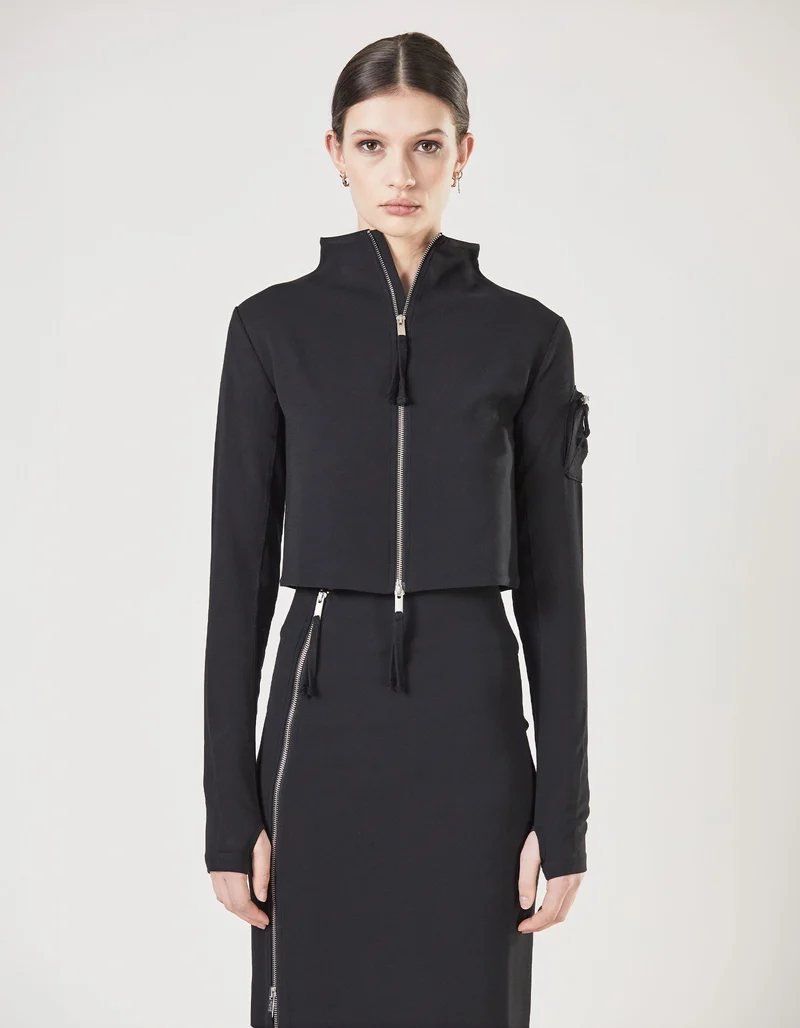 Cropped Zipper-Jacke