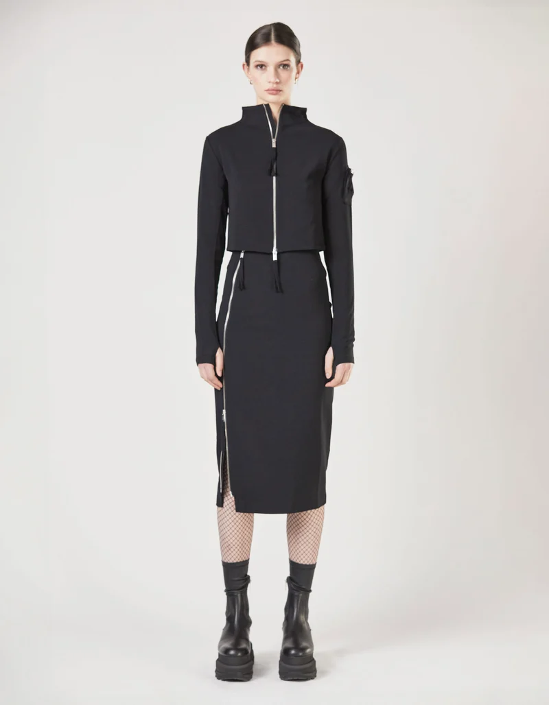 Cropped Zipper-Jacke