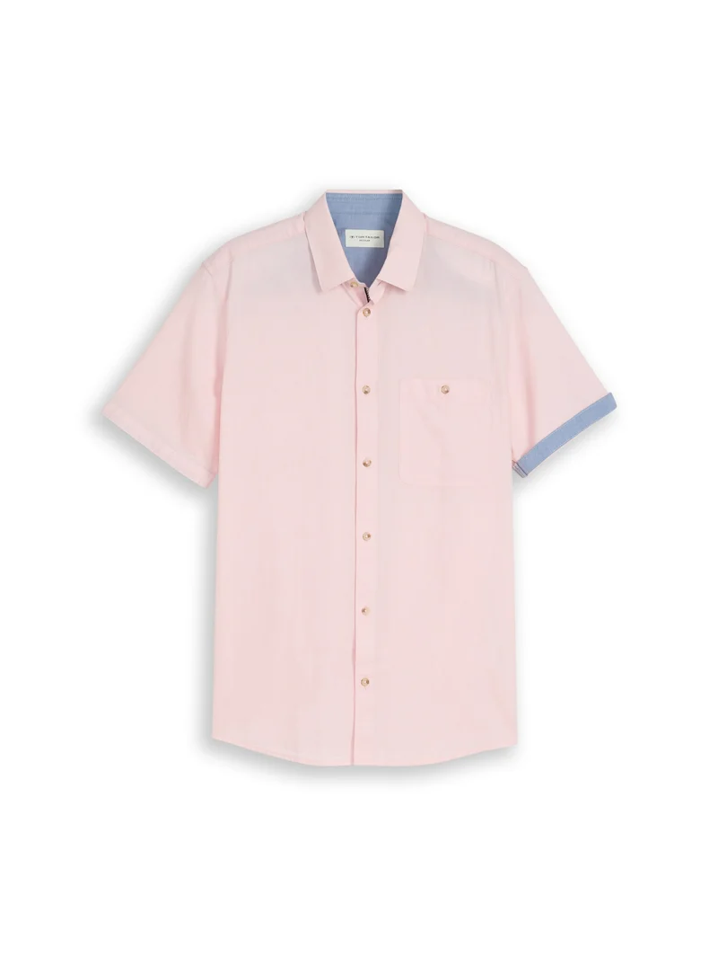structured slubyarn shirt, pink horizontal structure