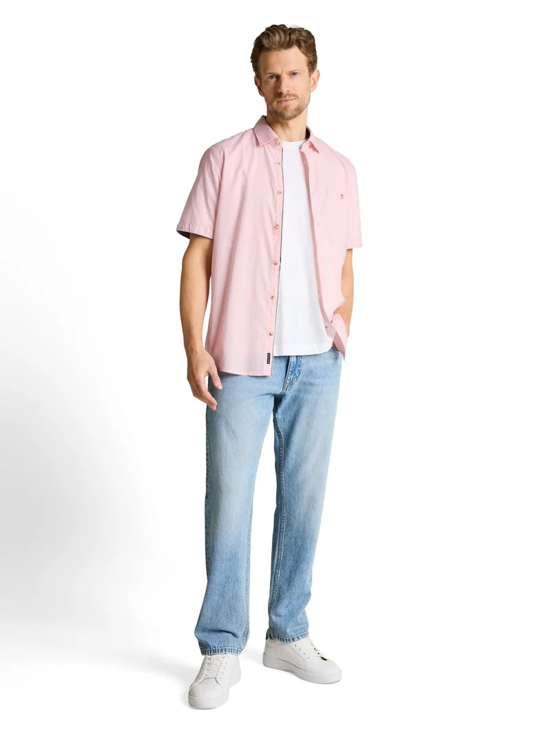 structured slubyarn shirt, pink horizontal structure